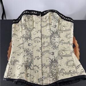 Corset Story green black corset floral sz UK 6